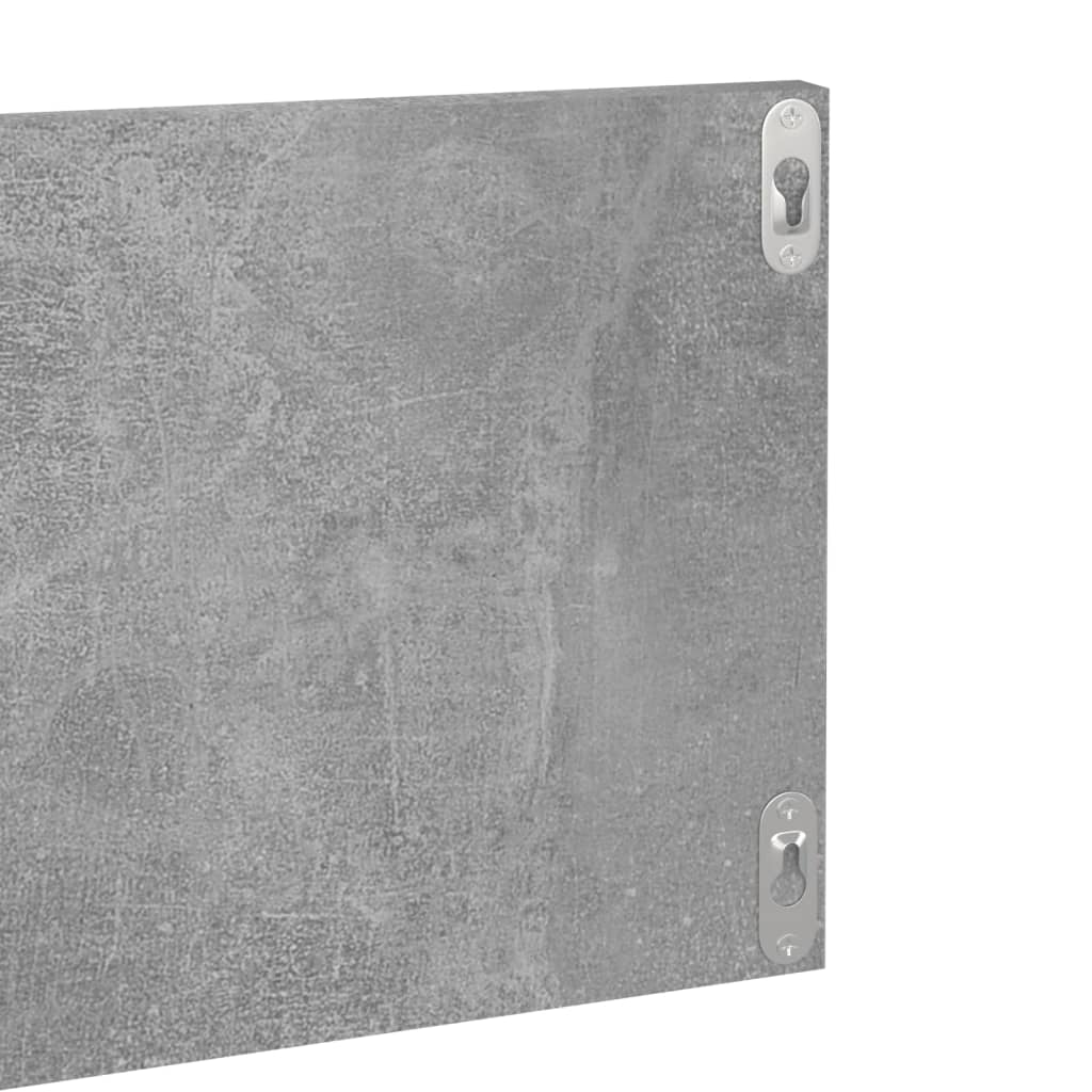 Zidne police 2 kom siva boja betona 80x11,5x18 cm od iverice