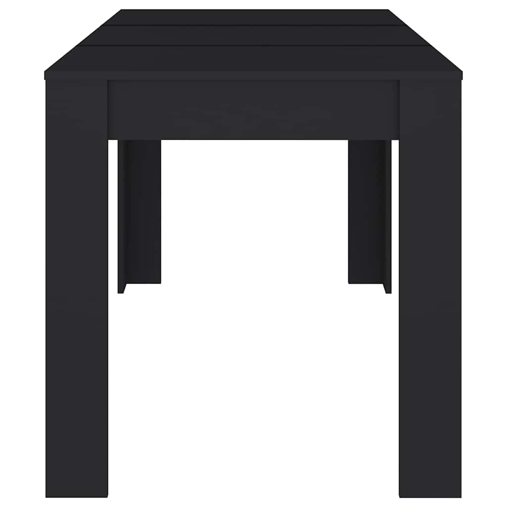 Blagovaonski stol crni 140 x 74,5 x 76 cm od iverice