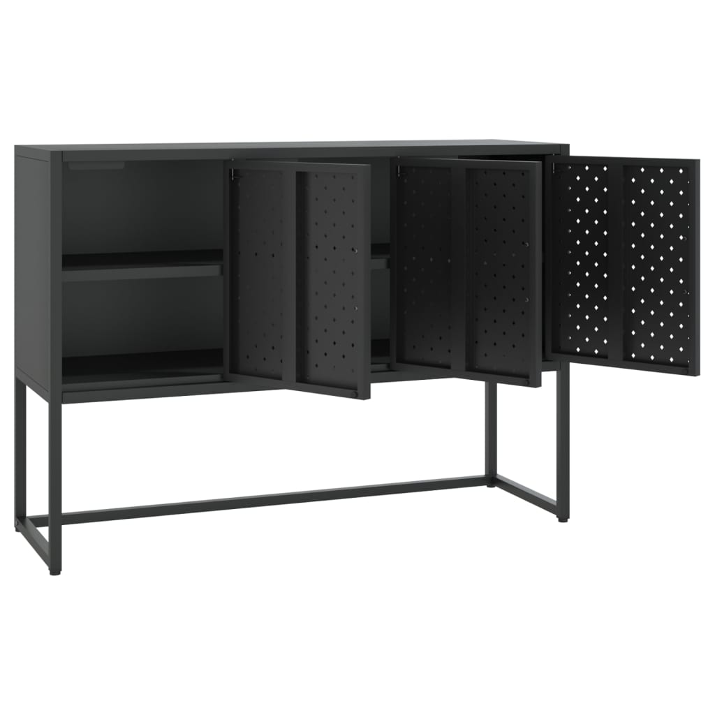 Komoda crna 105 x 35 x 75 cm čelična