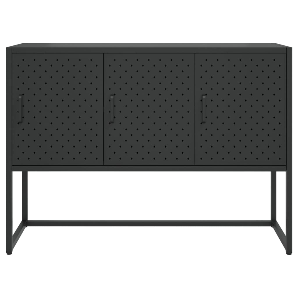 Komoda crna 105 x 35 x 75 cm čelična