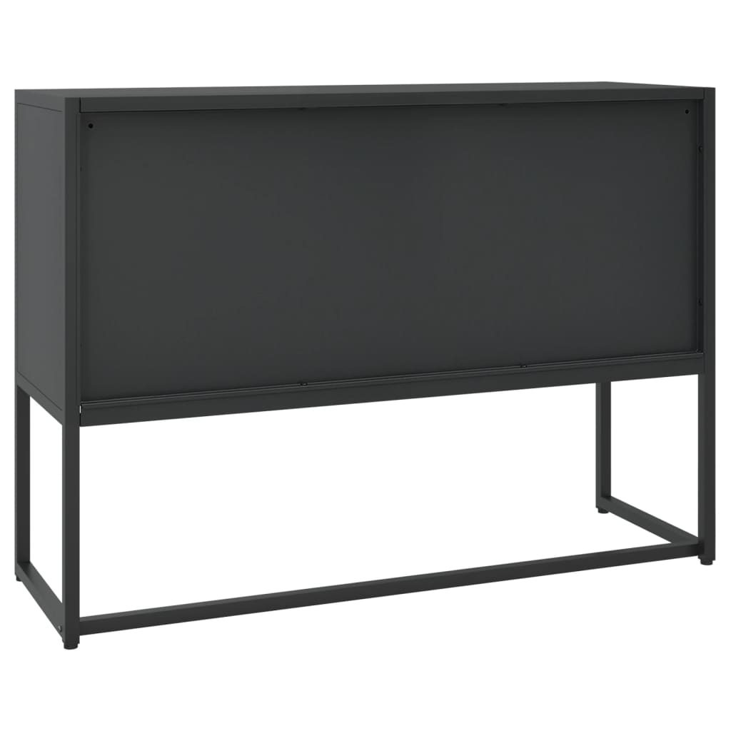 Komoda crna 105 x 35 x 75 cm čelična