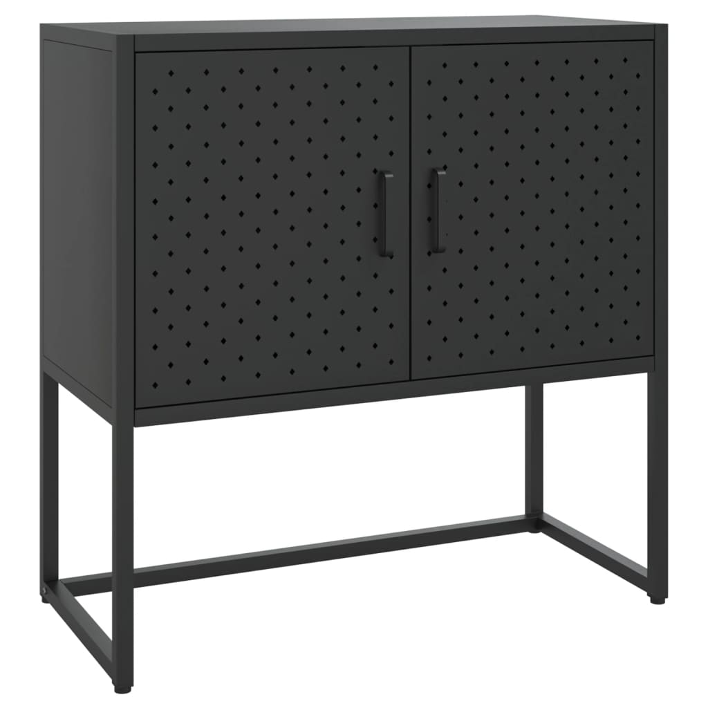 Komoda crna 75 x 35 x 75 cm čelična