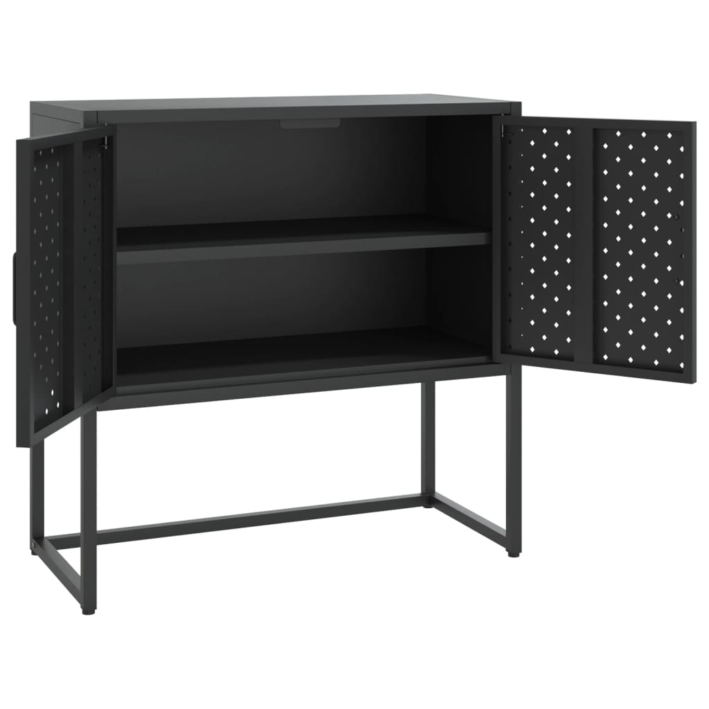 Komoda crna 75 x 35 x 75 cm čelična