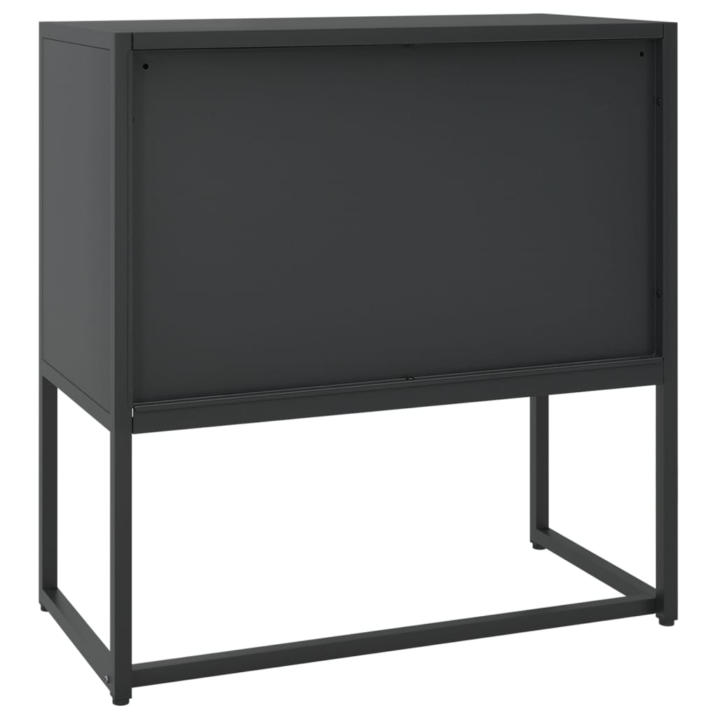Komoda crna 75 x 35 x 75 cm čelična