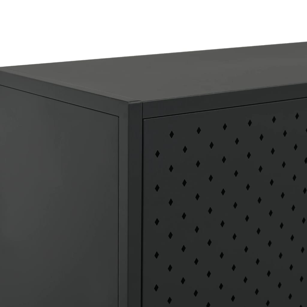 Komoda crna 75 x 35 x 75 cm čelična