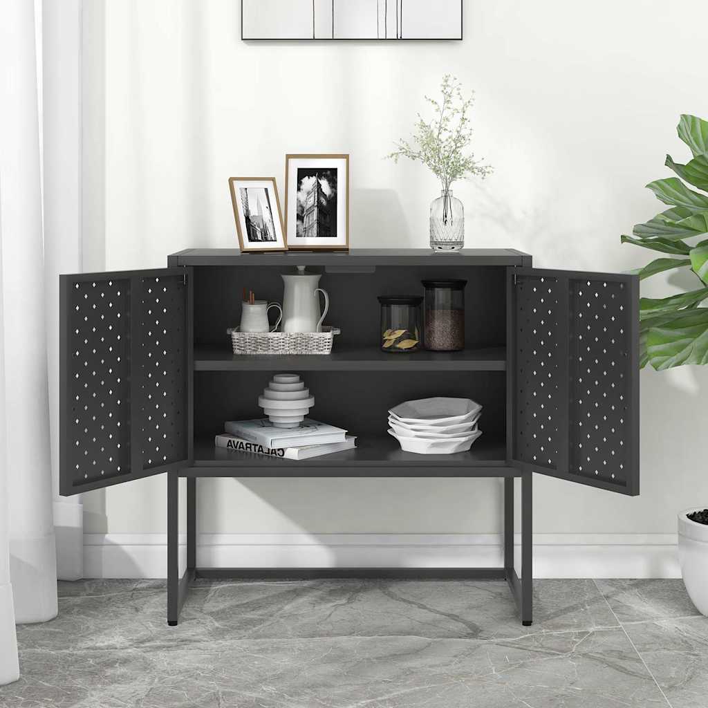 Komoda antracit 75 x 35 x 75 cm čelična