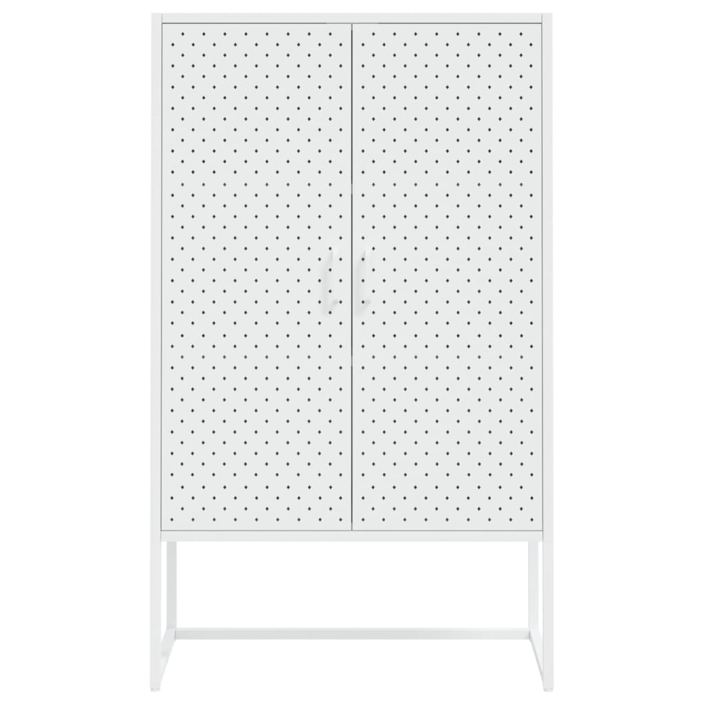 Visoka komoda bijela 80 x 35 x 135 cm čelična