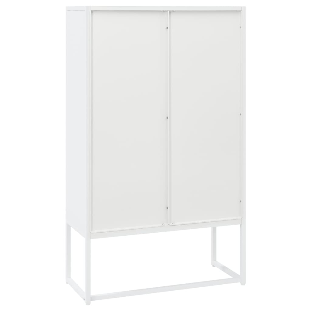 Visoka komoda bijela 80 x 35 x 135 cm čelična