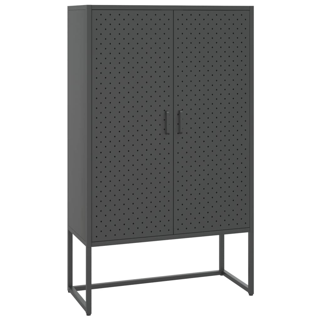 Visoka komoda antracit 80 x 35 x 135 cm čelična