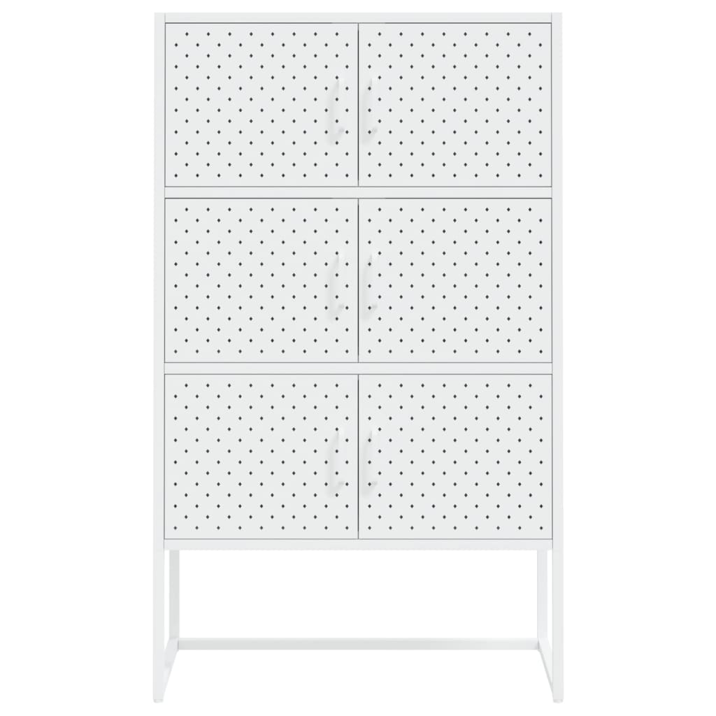 Visoka komoda bijela 80 x 35 x 135 cm čelična