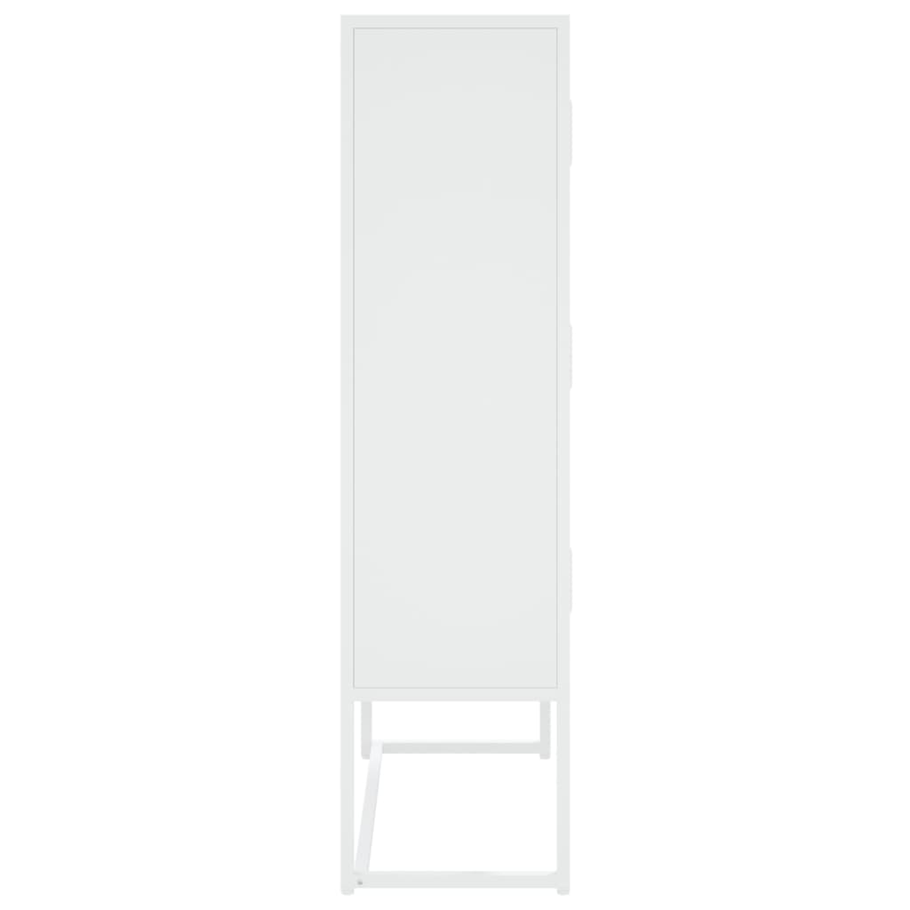 Visoka komoda bijela 80 x 35 x 135 cm čelična