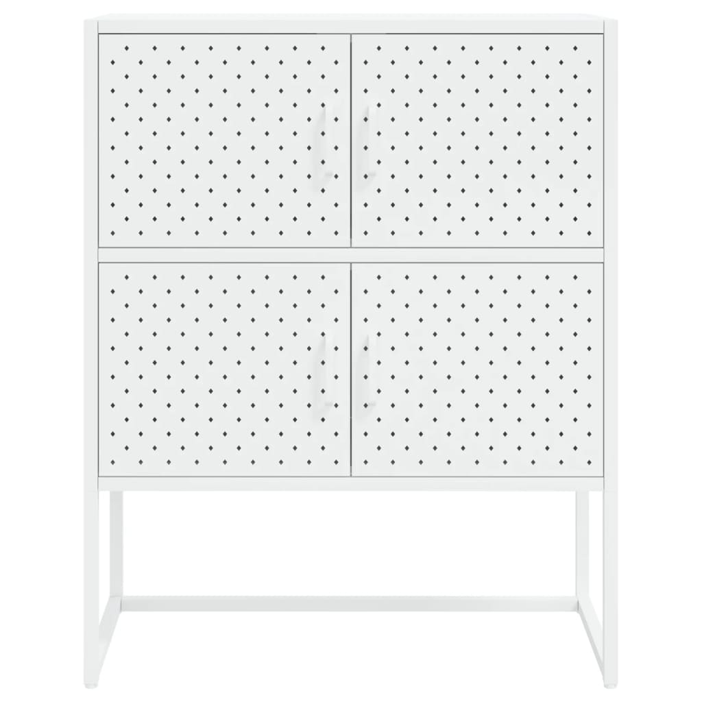 Visoka komoda bijela 80 x 35 x 100 cm čelična