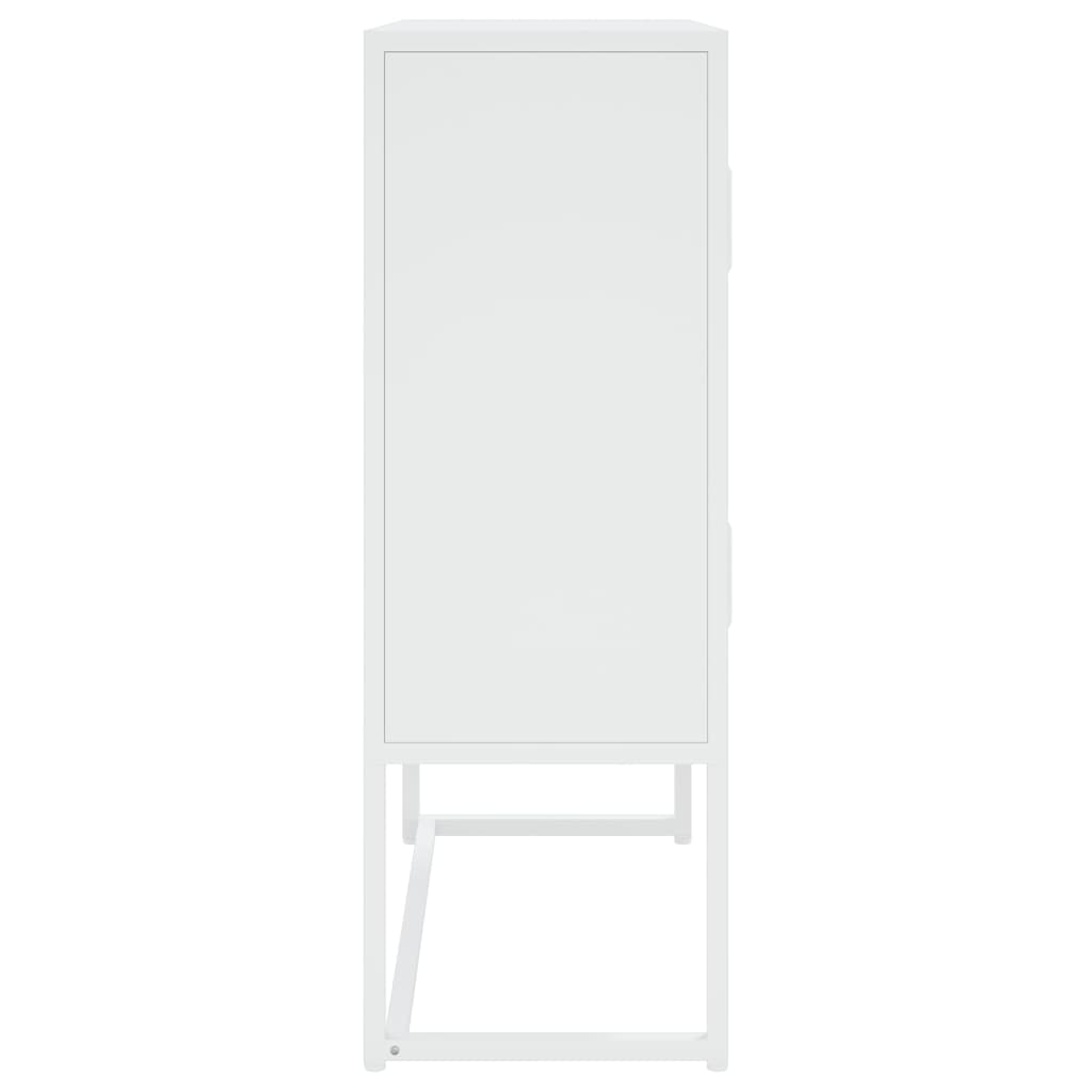 Visoka komoda bijela 80 x 35 x 100 cm čelična
