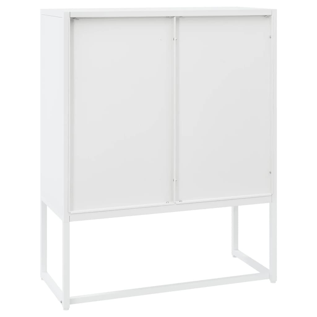 Visoka komoda bijela 80 x 35 x 100 cm čelična