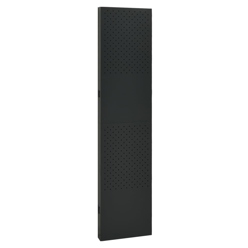 Sobna pregrada s 4 panela crna 160 x 180 cm čelična