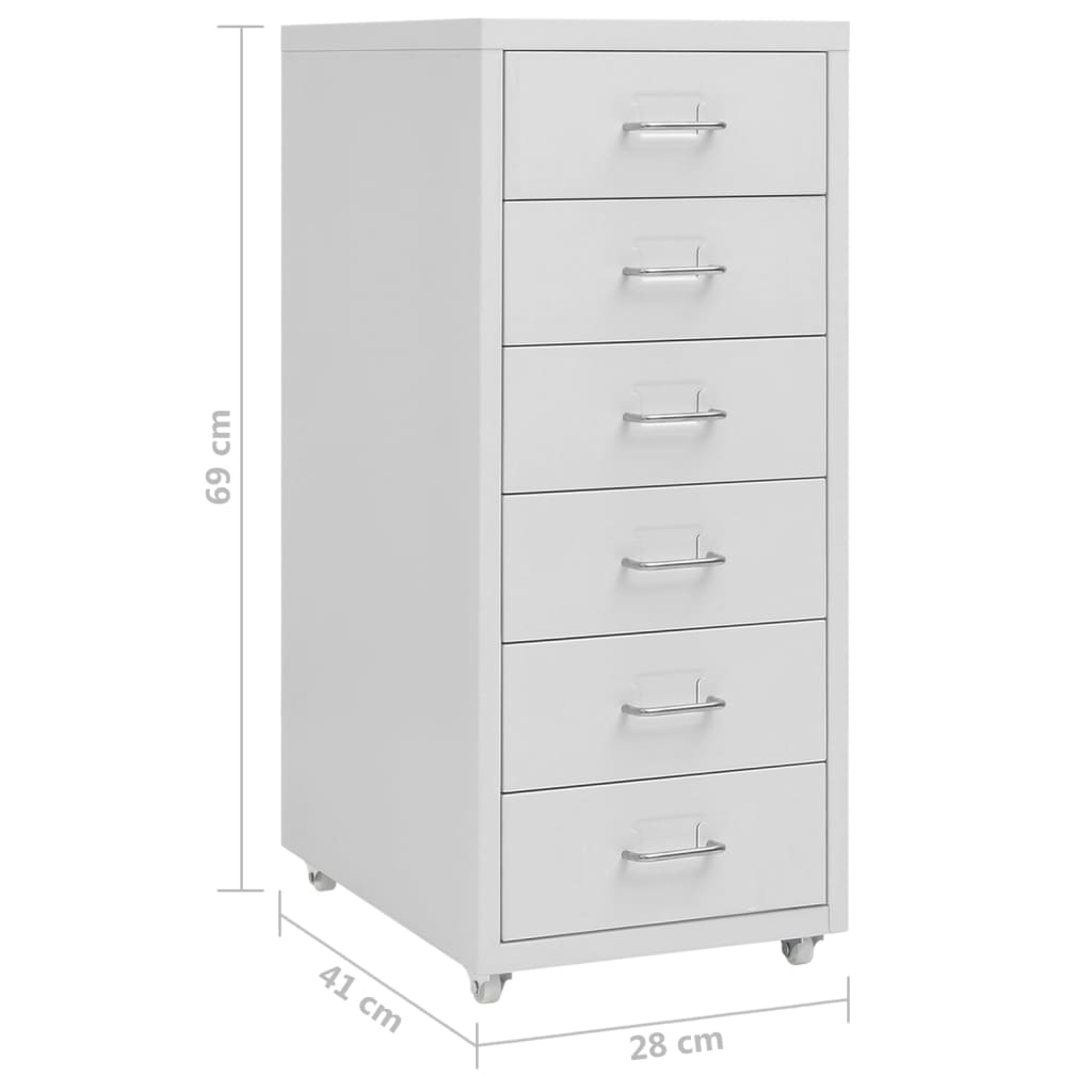 Mobilni ormarić za spise sivi 28 x 41 x 69 cm metalni