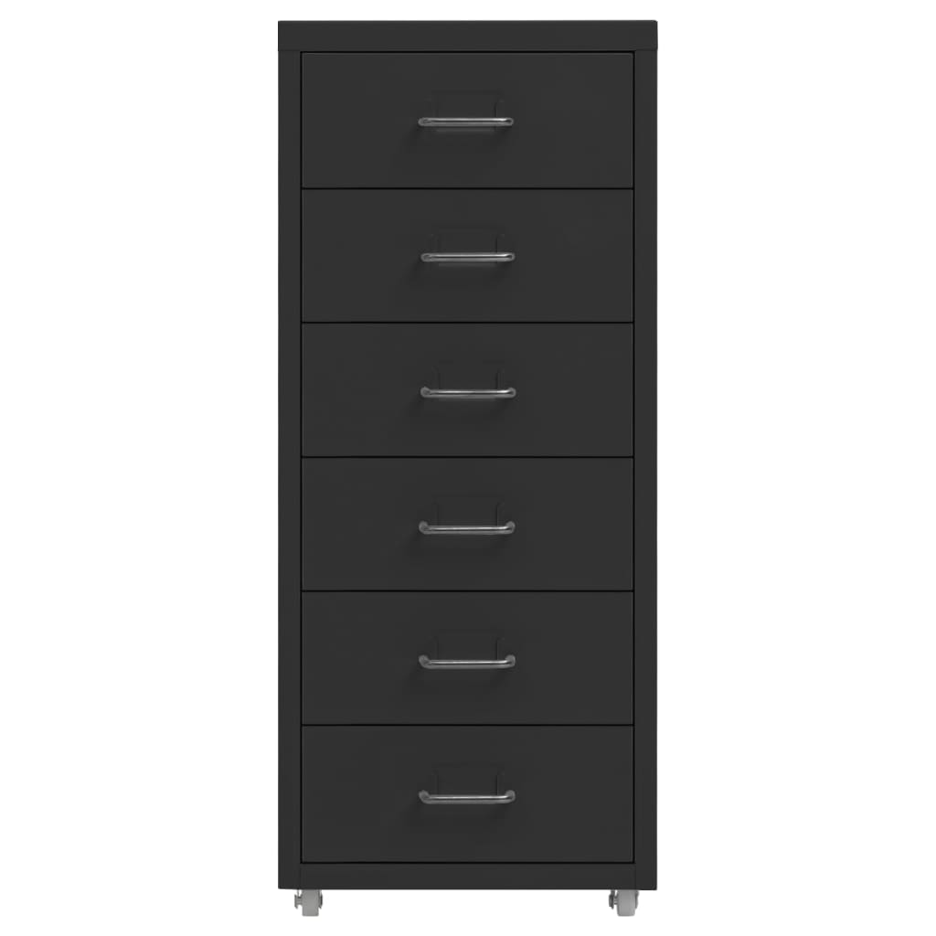 Mobilni ormarić za spise crni 28 x 41 x 69 cm metalni