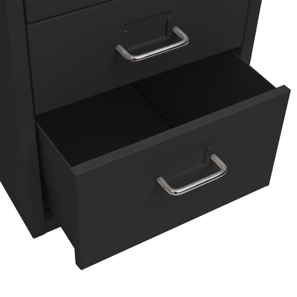 Mobilni ormarić za spise crni 28 x 41 x 69 cm metalni
