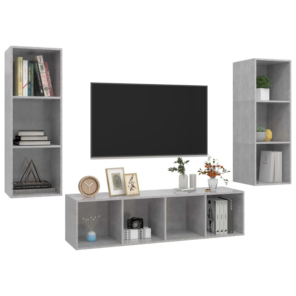Set TV komoda Zidne 3 pcs Konstruirano drvo