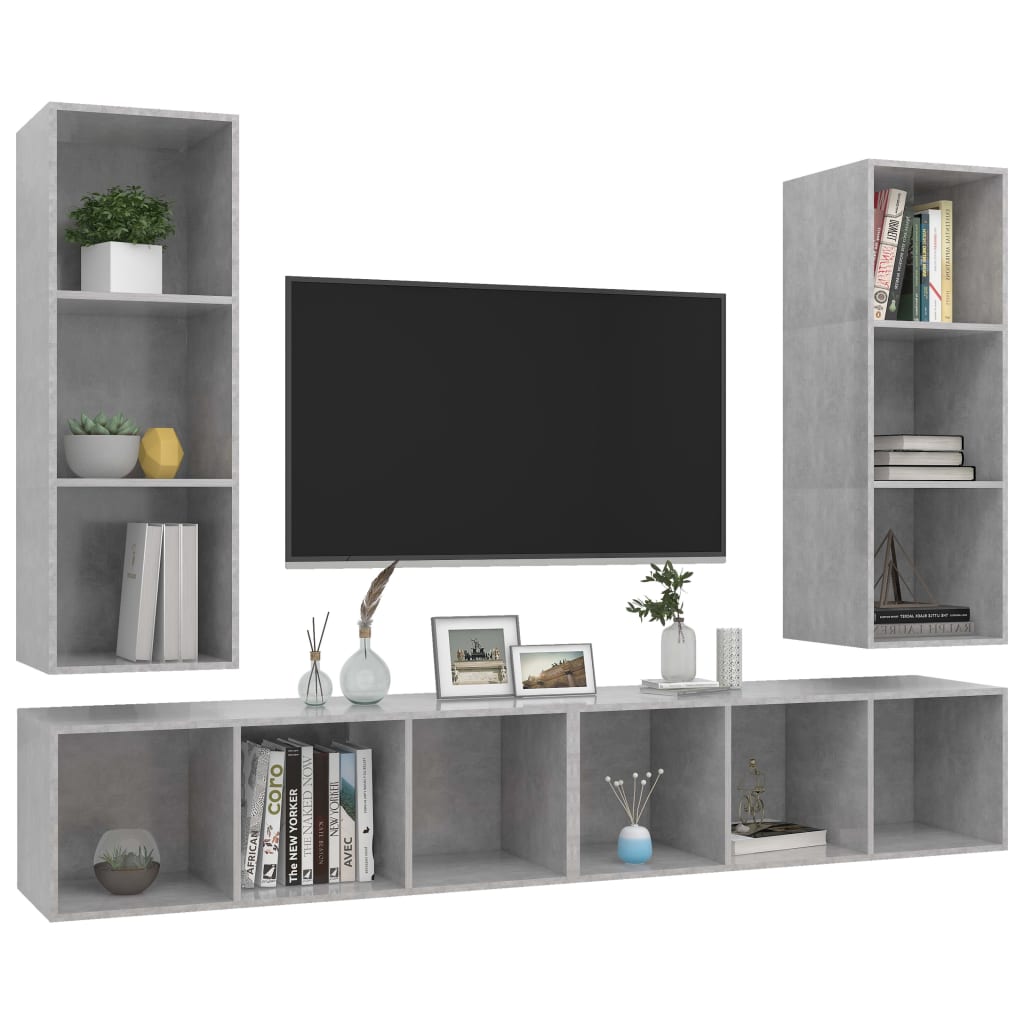 | TV Kabinet za Zid | Zidne 4 pcs 37 x 37 x 107.5 cm