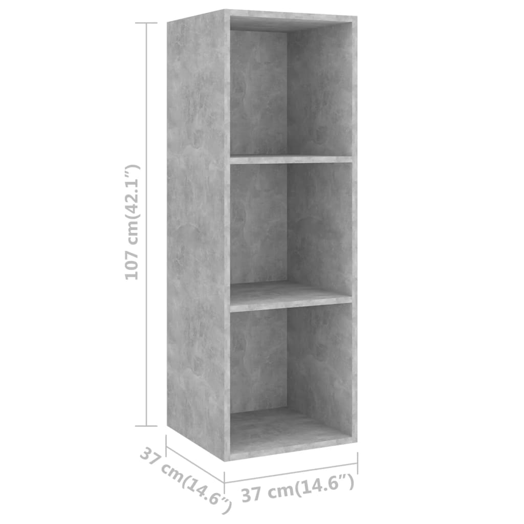 | TV Kabinet za Zid | Zidne 4 pcs 37 x 37 x 107.5 cm