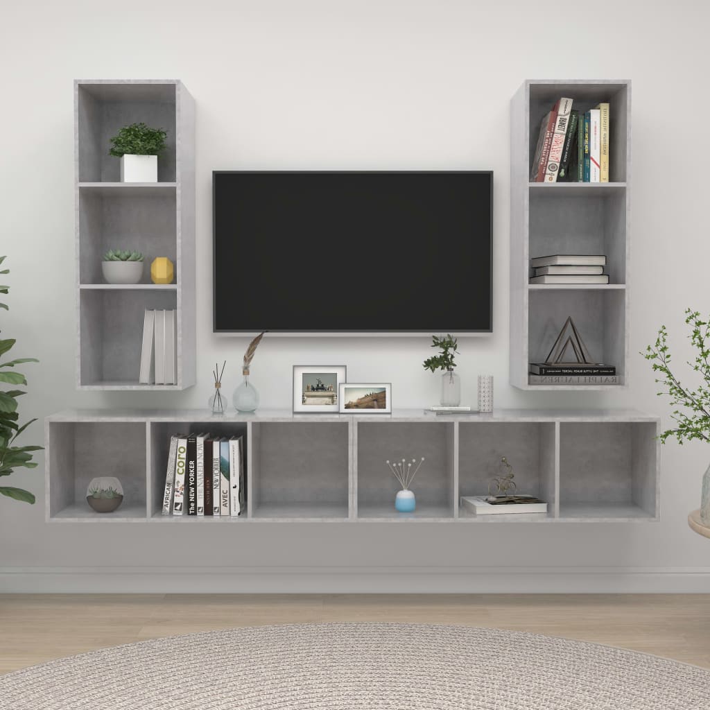 | TV Kabinet za Zid | Zidne 4 pcs 37 x 37 x 107.5 cm