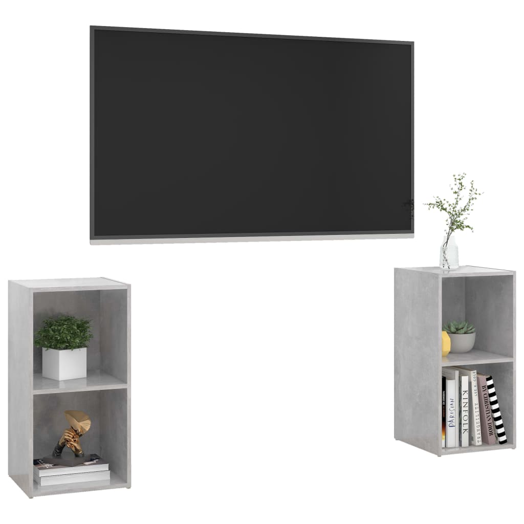 TV ormarići 2 kom boja betona 72x35x36,5 cm konstruirano drvo