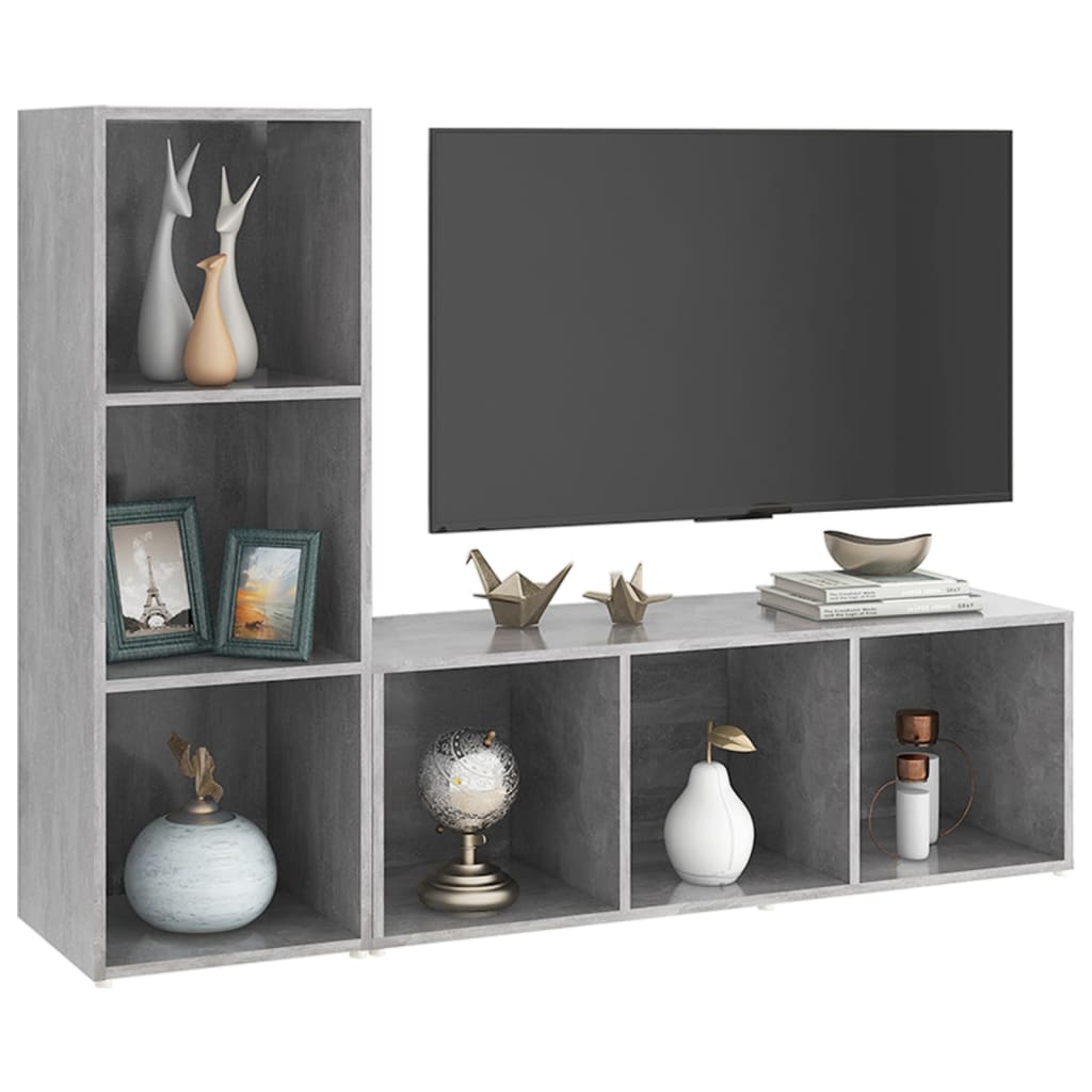 TV ormarići 2kom siva boja betona 107x35x37cm konstruirano drvo