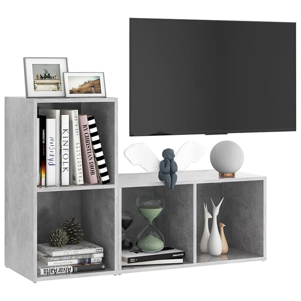 TV ormarići 2 kom boja betona 72x35x36,5 cm konstruirano drvo