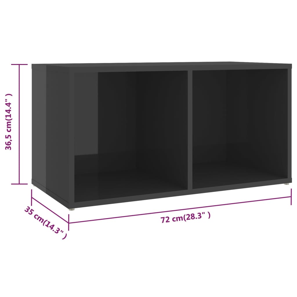 TV ormarići 4 kom sjajni sivi 72x35x36,5 cm konstruirano drvo