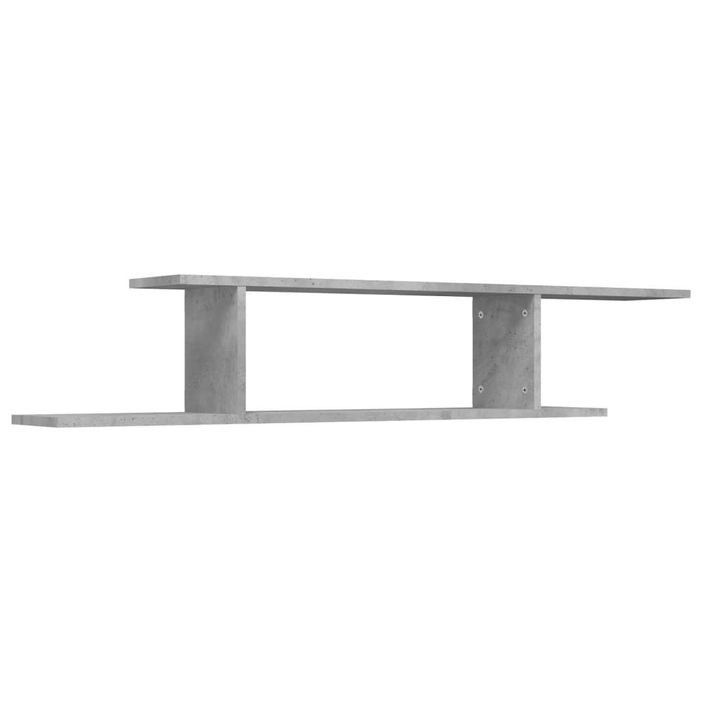 Zidna TV polica boja betona 125 x 18 x 23 cm konstruirano drvo