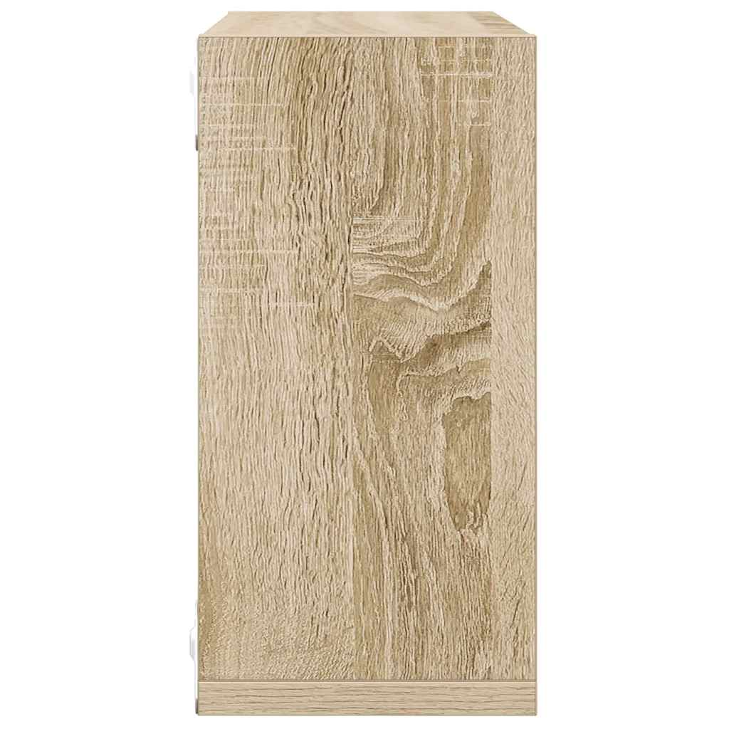 Kockaste zidne police 4 kom boja hrasta sonome 30 x 15 x 30 cm
