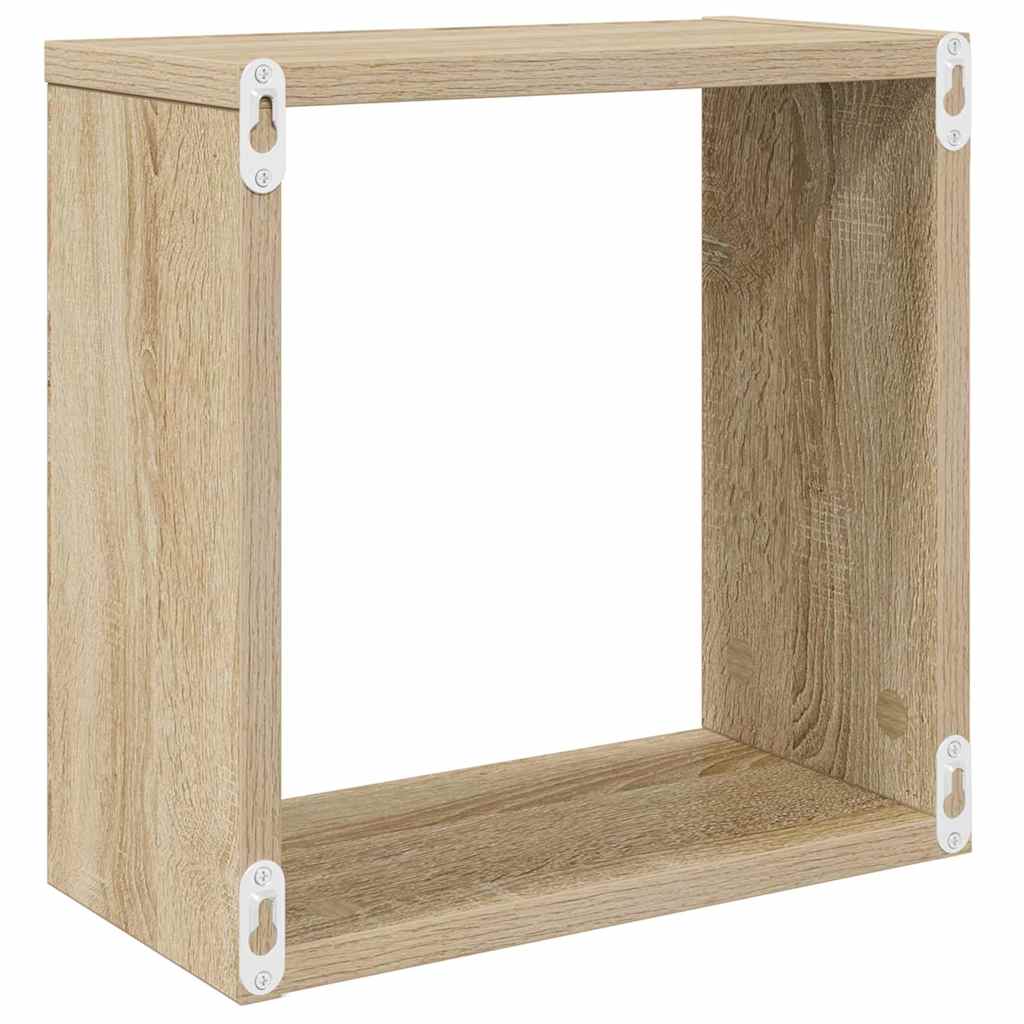 Kockaste zidne police 4 kom boja hrasta sonome 30 x 15 x 30 cm