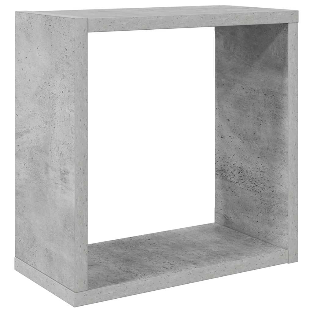 Kockaste zidne police 2 kom siva boja betona 30 x 15 x 30 cm