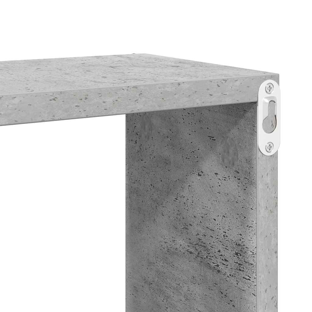 Kockaste zidne police 2 kom siva boja betona 30 x 15 x 30 cm