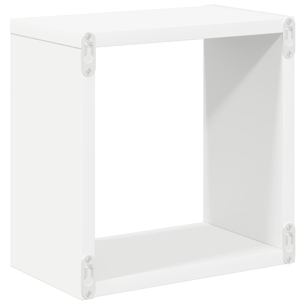 Kockaste zidne police 2 kom bijele 26 x 15 x 26 cm