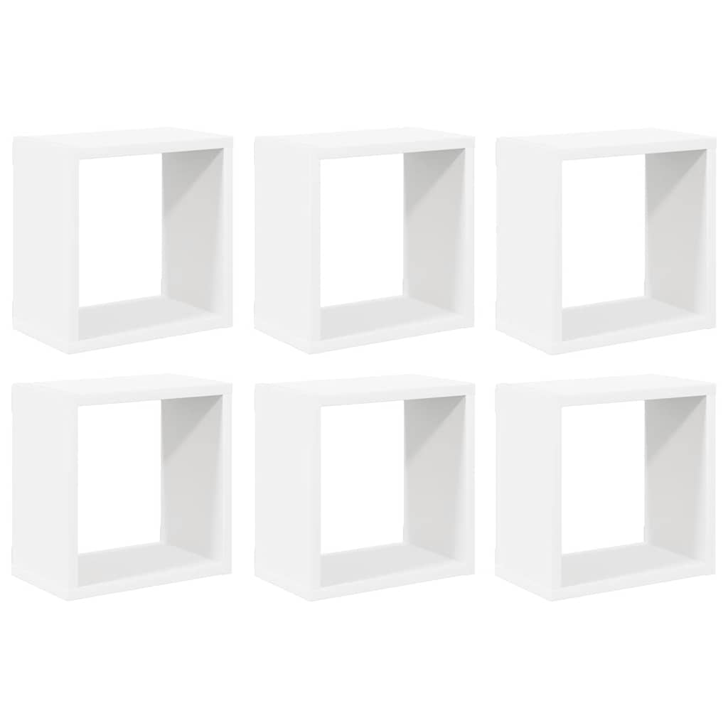 Kockaste zidne police 6 kom sive 26 x 15 x 26 cm