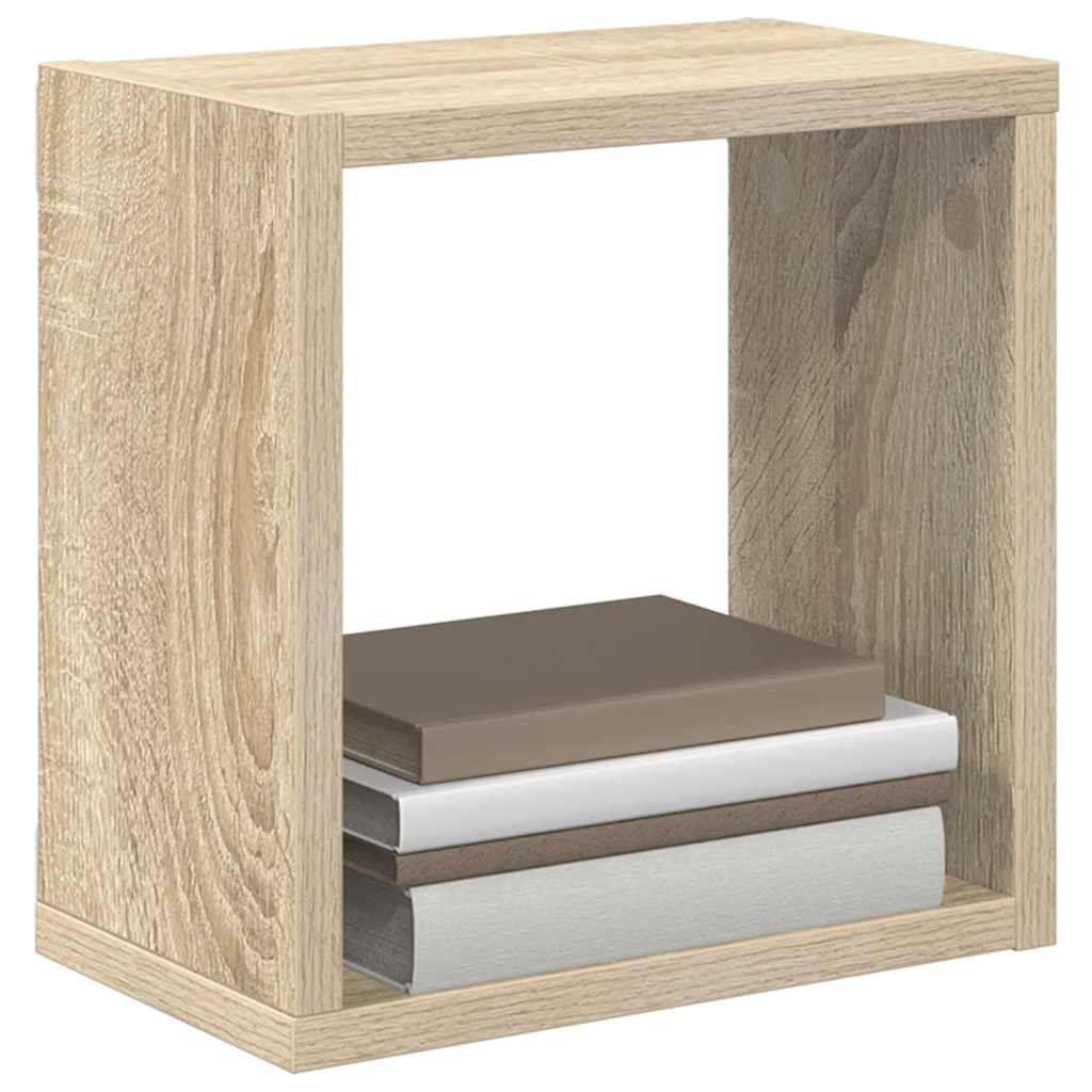 Kockaste zidne police 2 kom boja hrasta sonome 26 x 15 x 26 cm