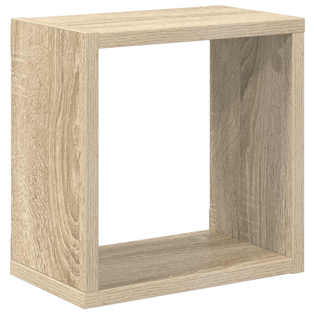 Kockaste zidne police 2 kom boja hrasta sonome 26 x 15 x 26 cm