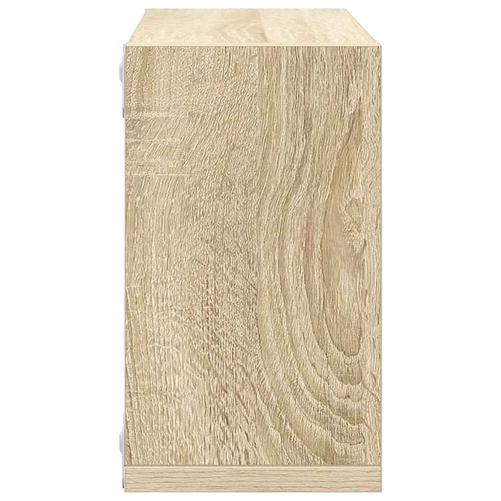 Kockaste zidne police 2 kom boja hrasta sonome 26 x 15 x 26 cm