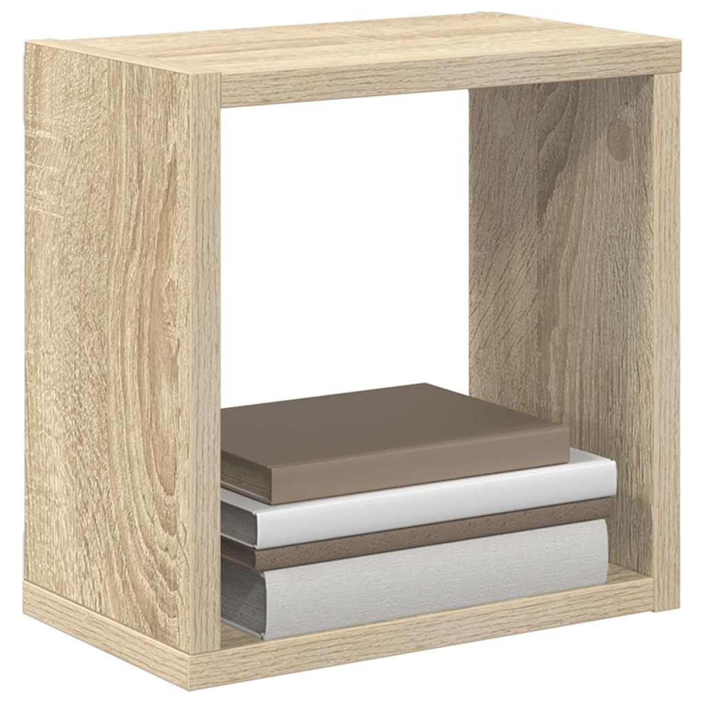 Kockaste zidne police 4 kom boja hrasta sonome 26 x 15 x 26 cm