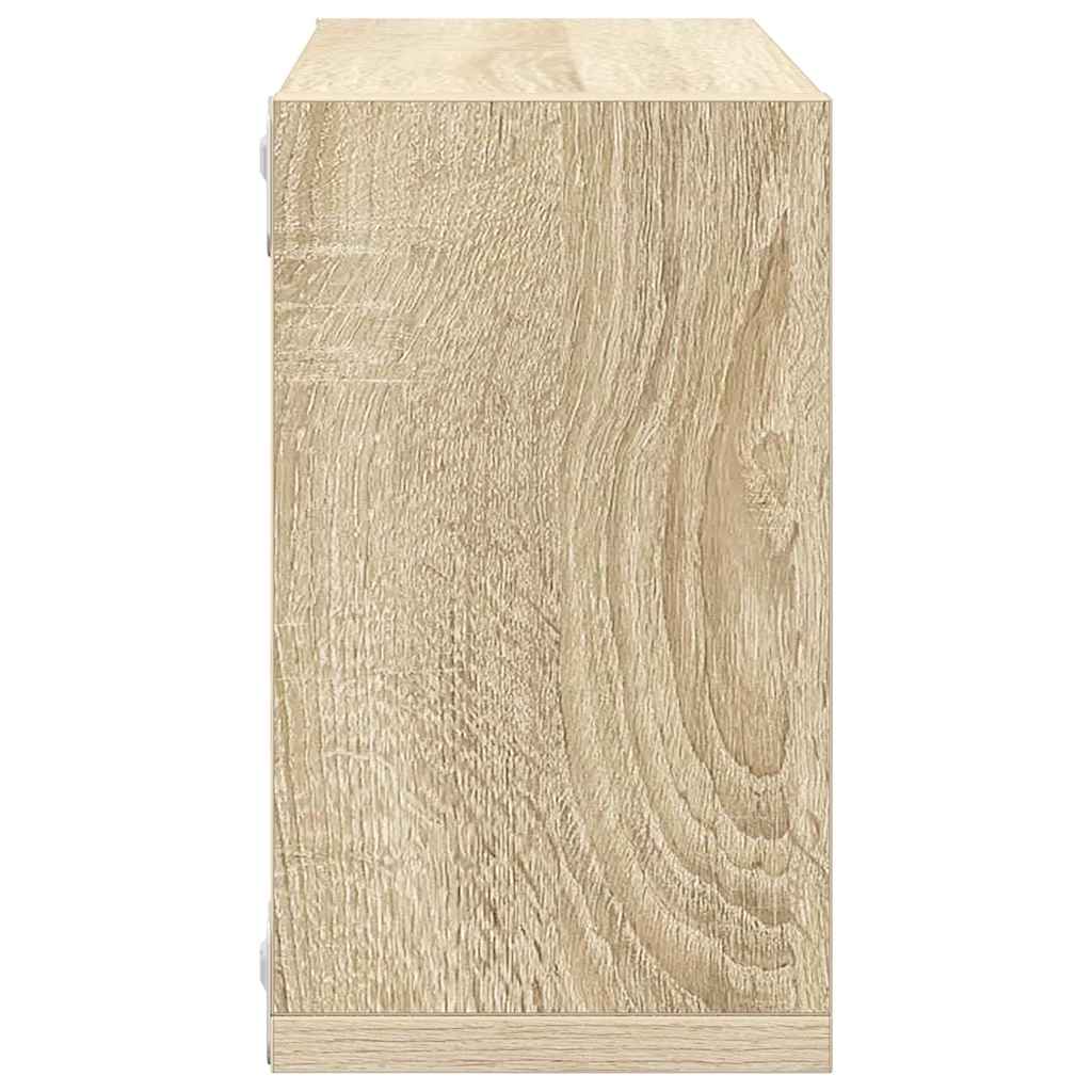 Kockaste zidne police 4 kom boja hrasta sonome 26 x 15 x 26 cm