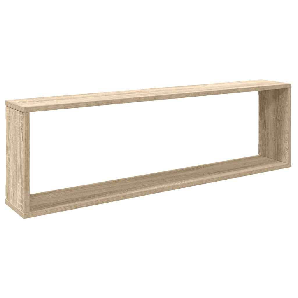 Kockaste zidne police 4 kom boja hrasta 100 x 15 x 30 cm drvene