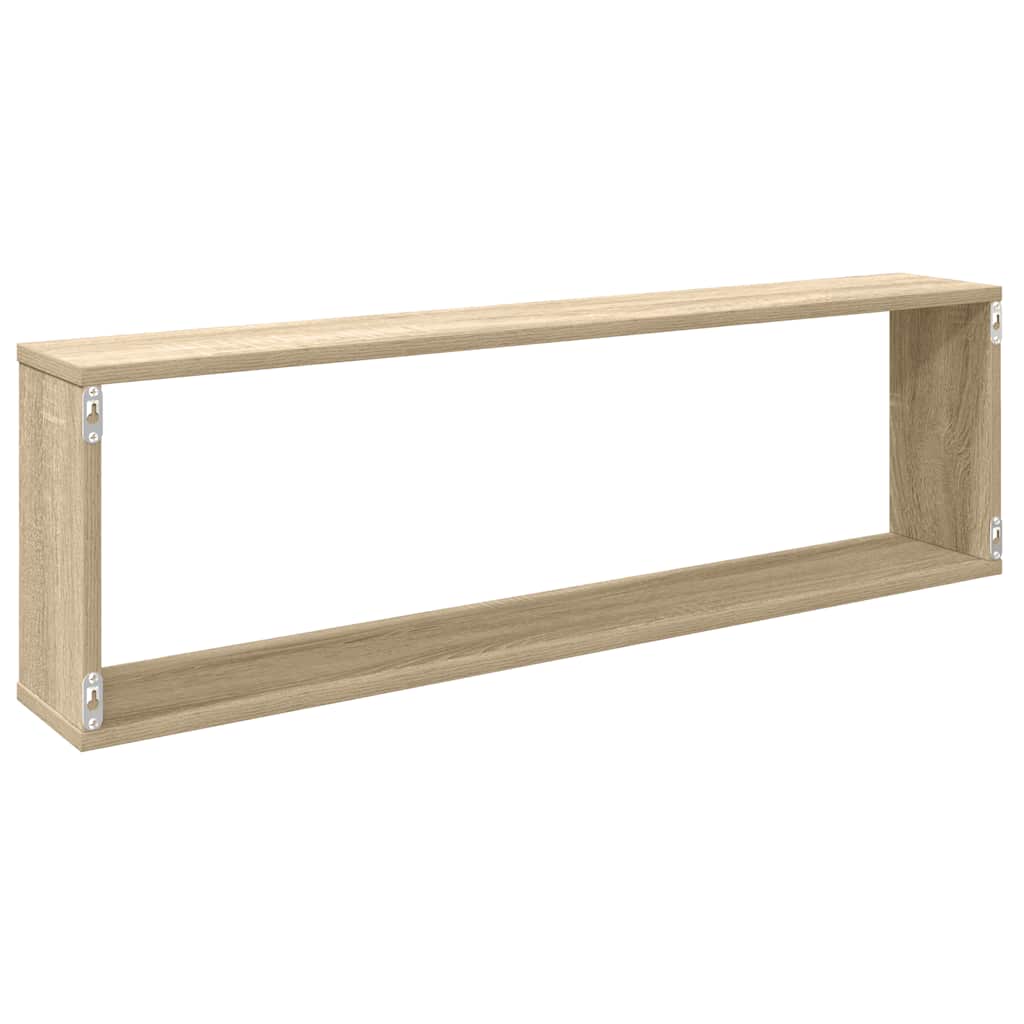 Kockaste zidne police 4 kom boja hrasta 100 x 15 x 30 cm drvene