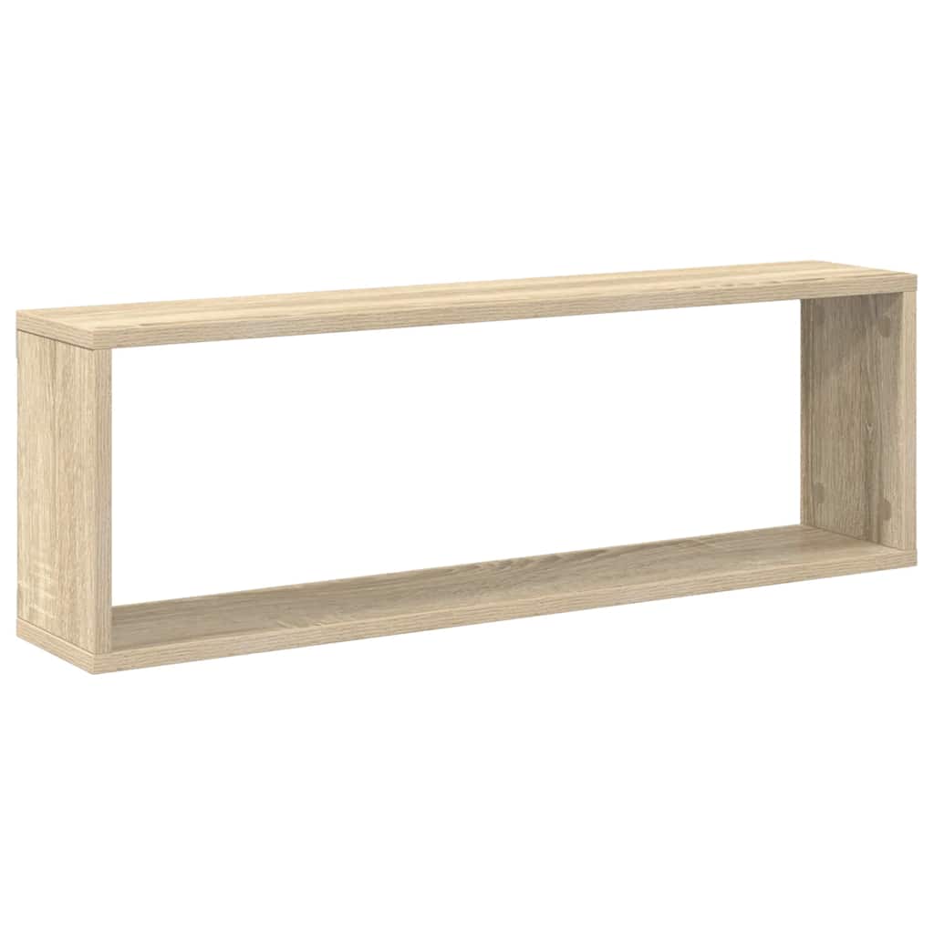 Kockaste zidne police 4 kom boja hrasta 80x15x26,5 cm drvene