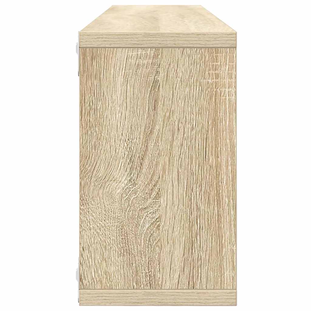 Kockaste zidne police 4 kom boja hrasta 80x15x26,5 cm drvene