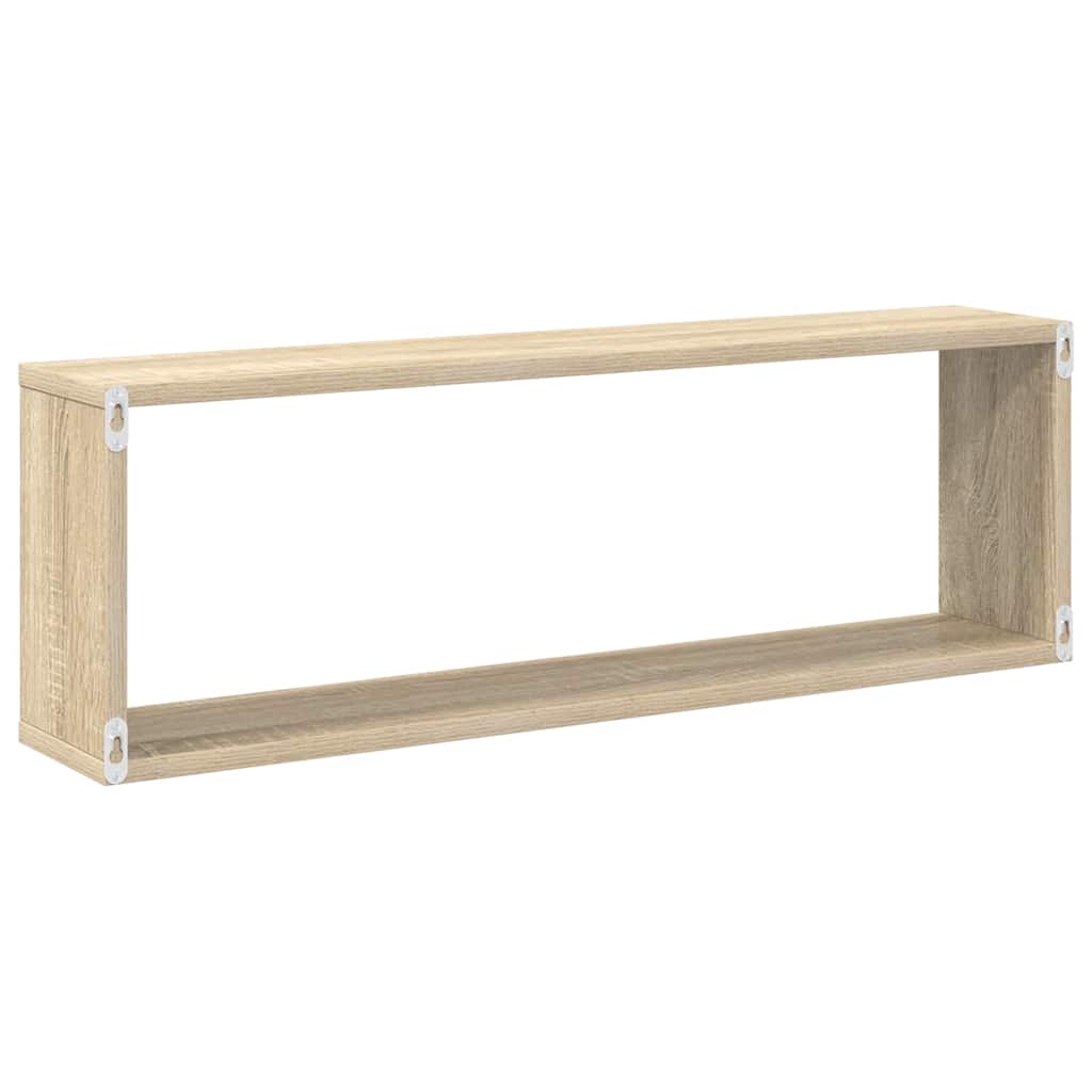 Kockaste zidne police 4 kom boja hrasta 80x15x26,5 cm drvene
