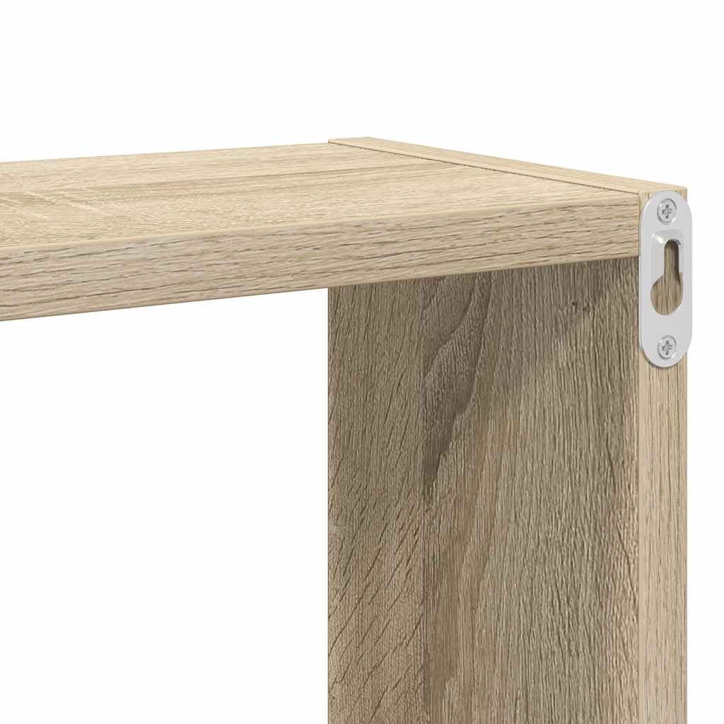 Kockaste zidne police 4 kom boja hrasta 80x15x26,5 cm drvene