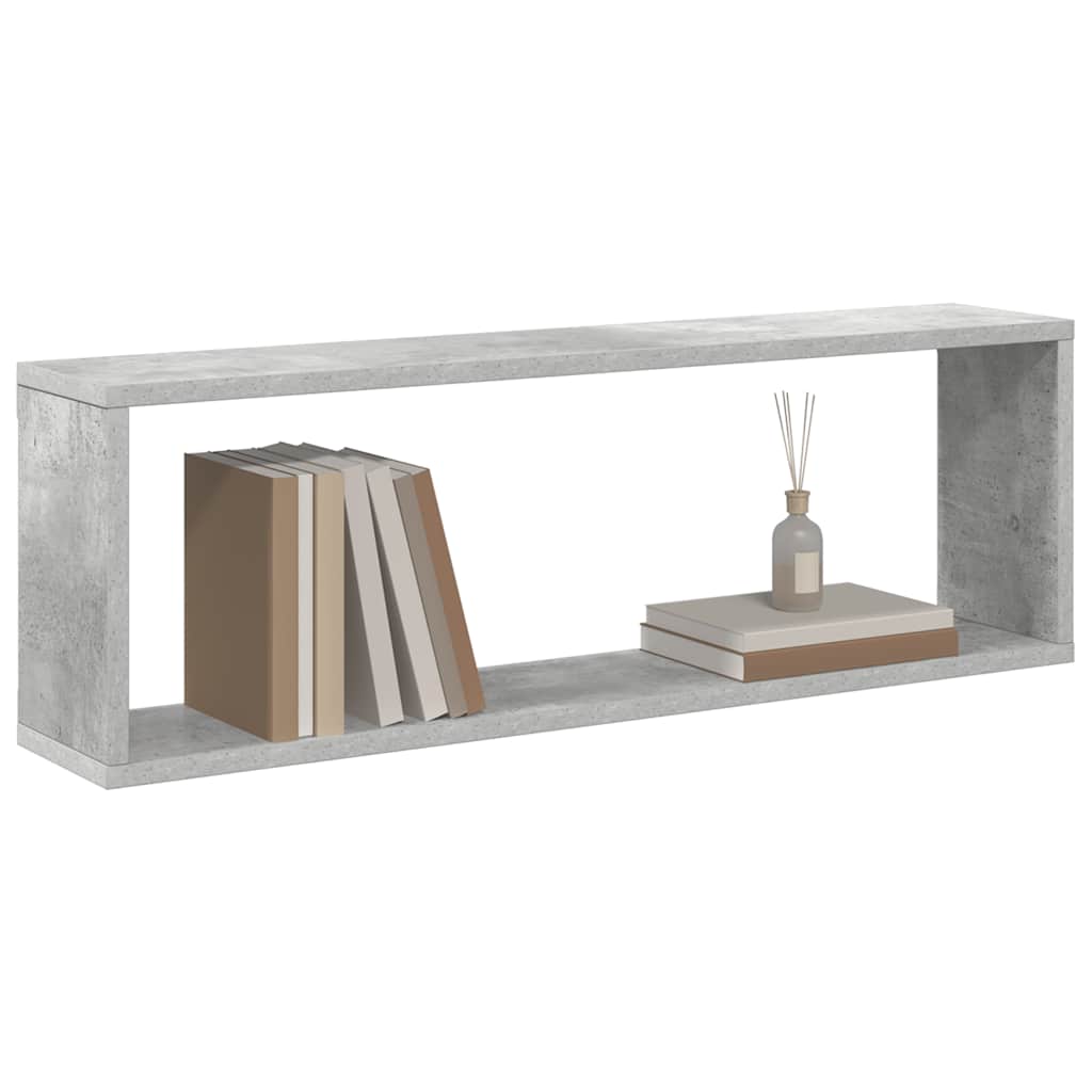 Kockaste zidne police 2 kom boja betona 80x15x26,5 cm drvene