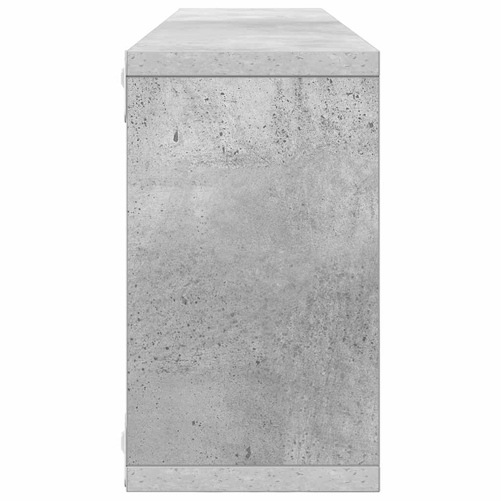 Kockaste zidne police 2 kom boja betona 80x15x26,5 cm drvene